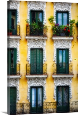 Colorful Balconies in Madrid, Spain