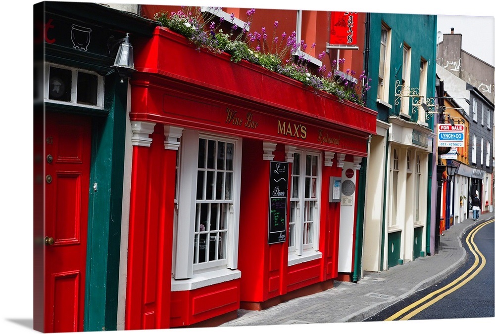 Colorful Narrow Street in Kinsale, County Cork, Republic of Ireland Wall Art, Canvas Prints