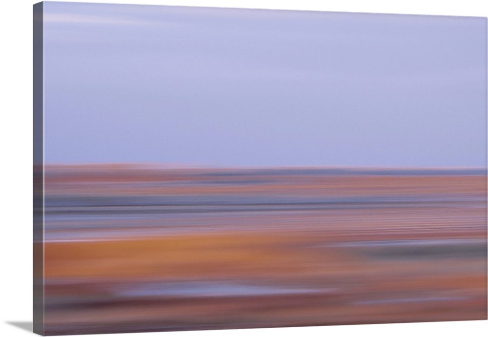 Artistically blurred photo. Autumn view of nature reserve Agger Tange, south of the town of Agger at the North Sea coast o...