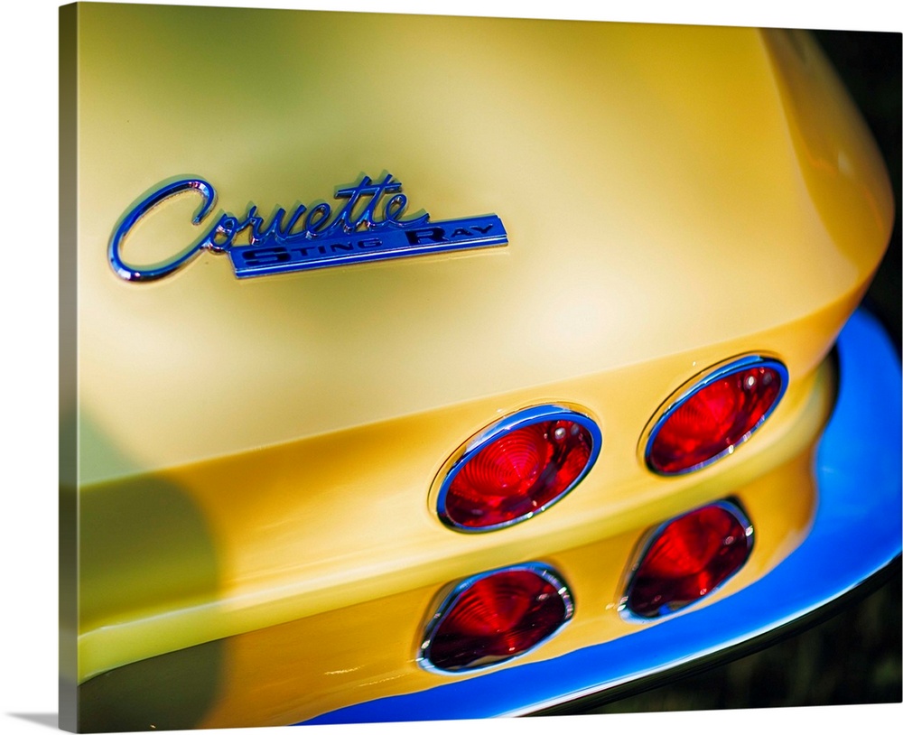 Close up view of the tail lights of a 1967 Chevrolet Corvette Sting Ray Sports Coupe.