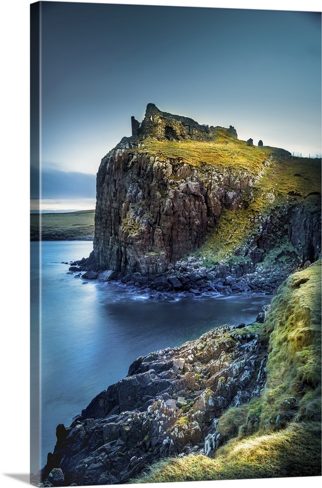 Duntulm Castle on the north coast of Trotternish, on the Isle of Skye in Scotland.