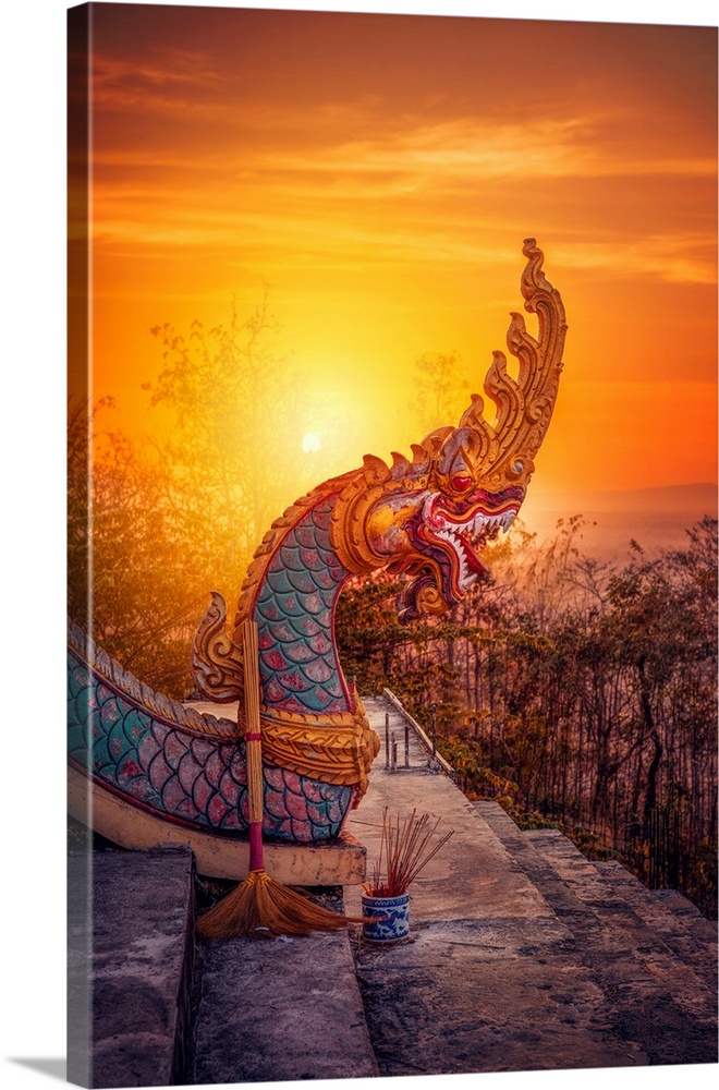 Sunset with an Asian dragon