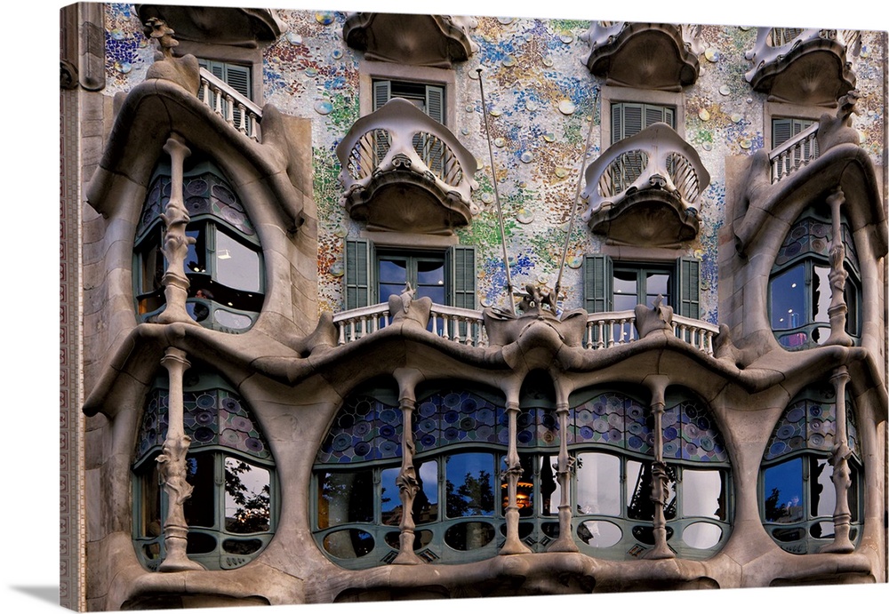 Facade of Casa Batllo, Barcelona, Catalonia, Spain.