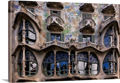 Facade Of Casa Batllo, Barcelona, Catalonia, Spain