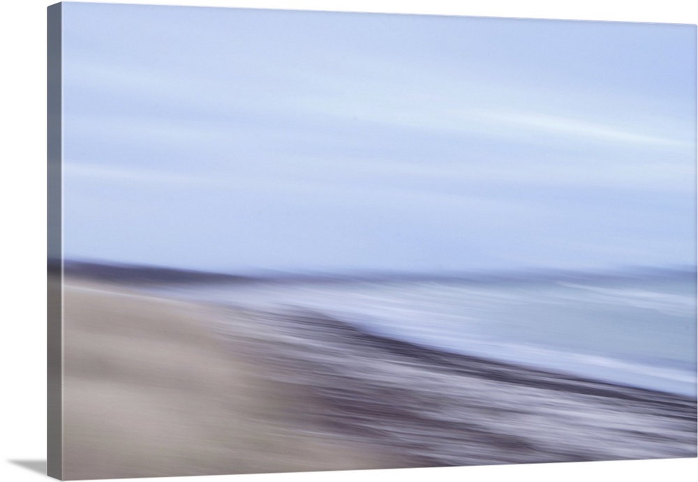 Artistically blurred photo. Strong winds fleeing from the sea to the land, in search for shelter.