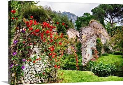 Flower Covered Ruins in Italy