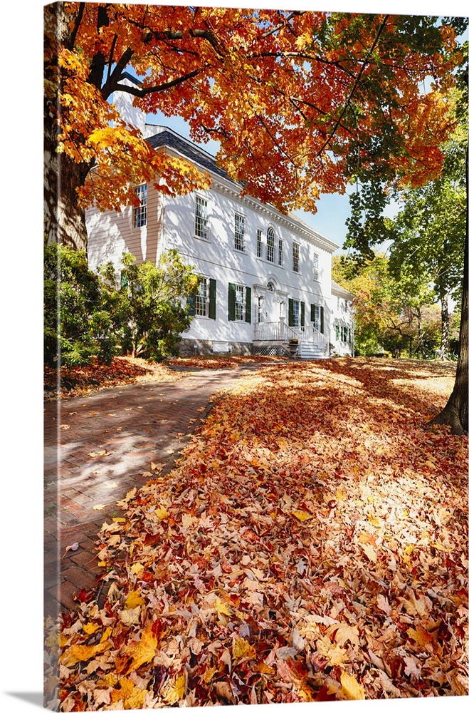 Low Angle Fall Scenic View of a 18th Century Mansion the Ford Mansion, Washington's Headquarters from 1779 December throug...