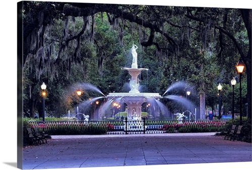 Forsyth Park Fountain In Savannah Wall Art, Canvas Prints, Framed ...