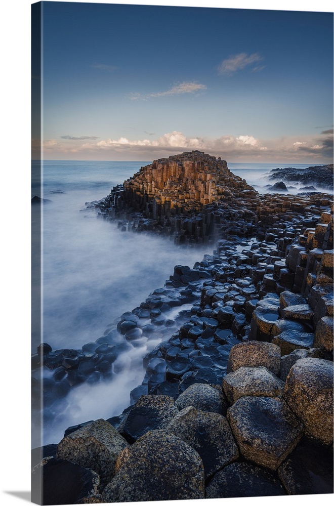 Long exposure of waves at Giant's Causeway, a UNESCO World Heritage site in Northern Ireland.