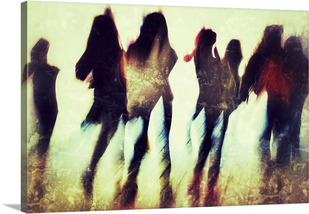 A group of girls walking out of a tunnel
