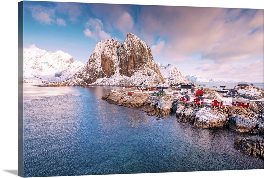 Classic scenery of a fjord in the Lofoten islands