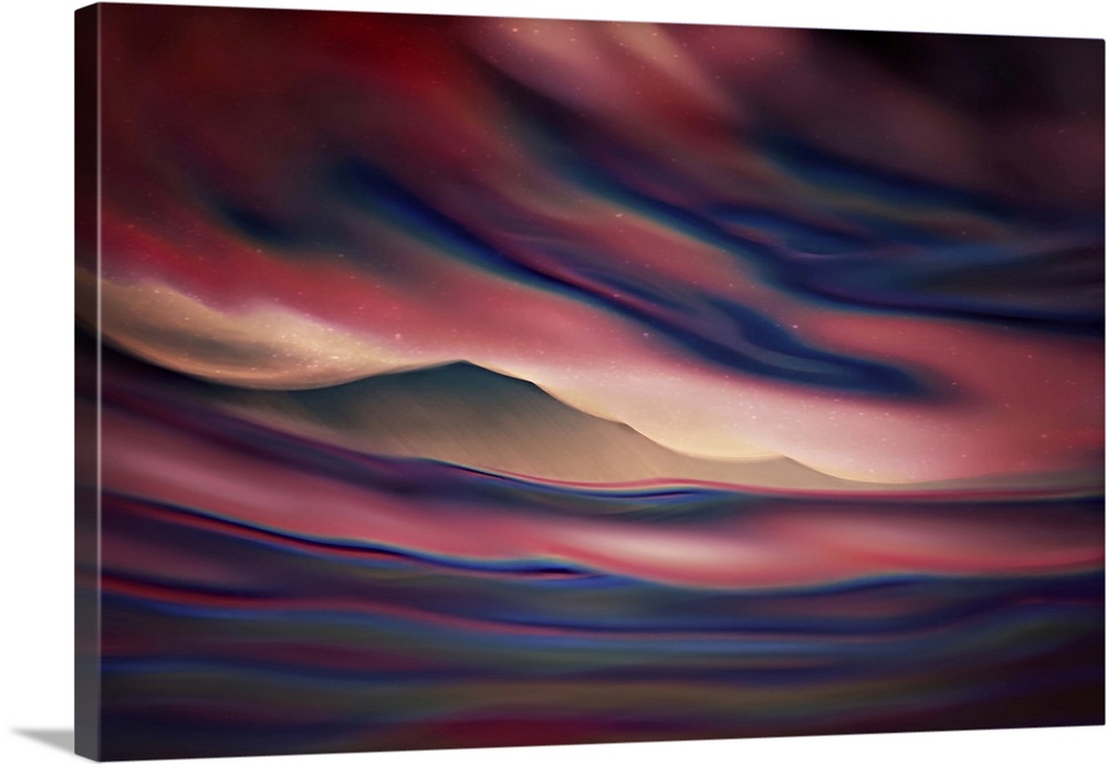 ICM (Intentional Camera Movement) image of Slocan Lake in British Columbia, Canada, combined with a studio image of water ...
