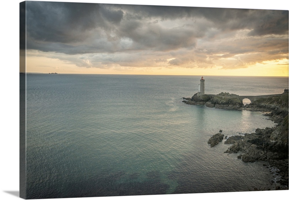 Petit Minou lighthouse in France, Brittany, at the entrance of the "rade de Brest".