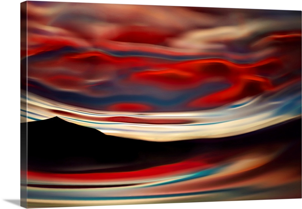 Abstract image of Slocan lake, giving an impression of some of the beautiful Summer sunsets over the lake. The base lake i...