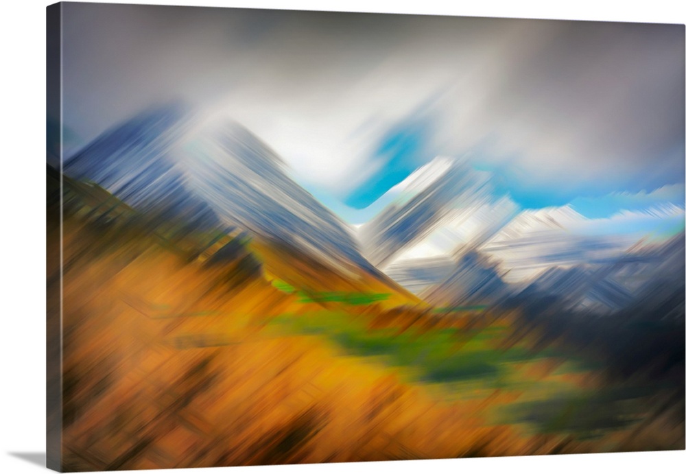 Abstract image of the mountains in the Goat Range in British Columbia, Canada, as seen from Bear Lake. The image was made ...