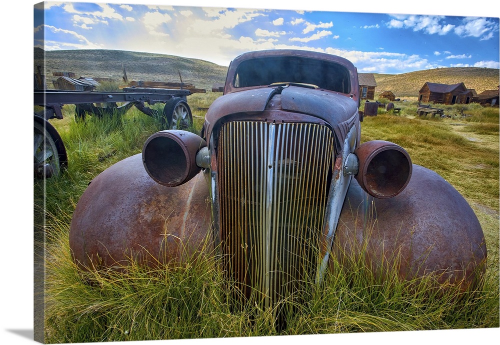 Old Car Rusting Away in a Ghost Town, Bodie, California.