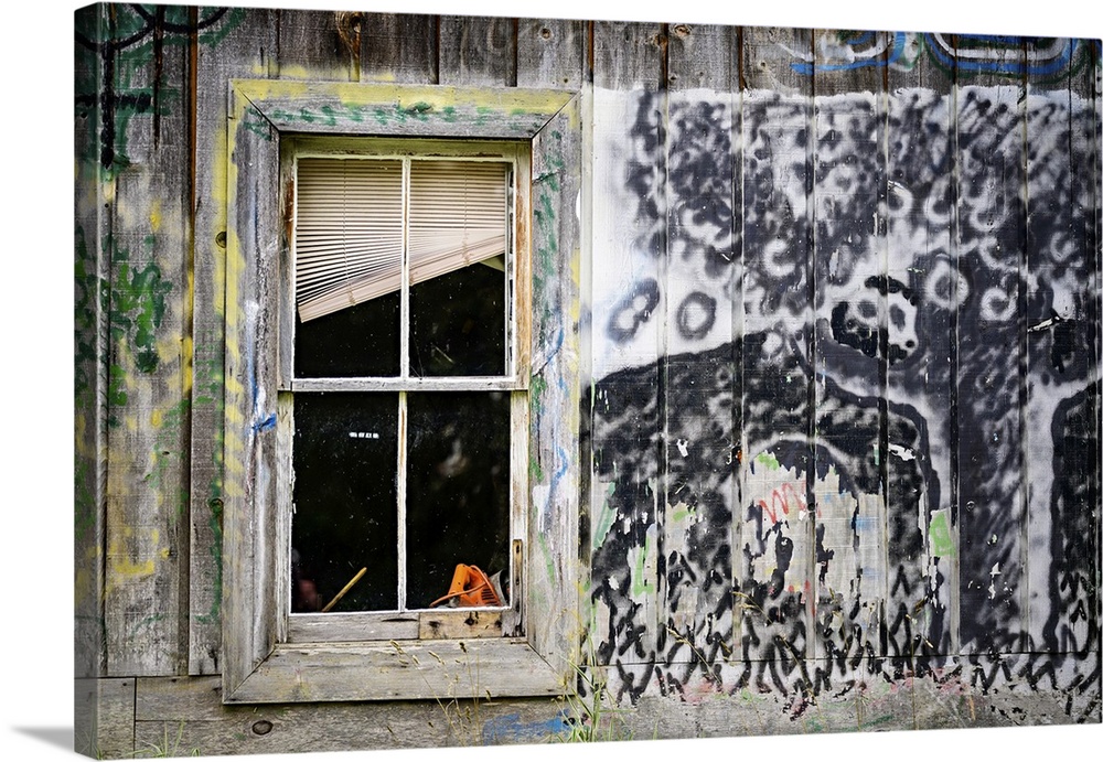 A window in an old house in Slocan, BC.