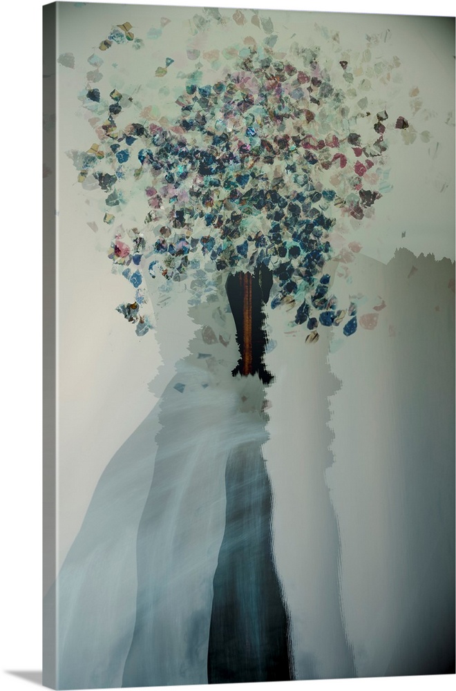 Abstract composite photograph of varies objects such as flowers, giving the image an eerie appearance.