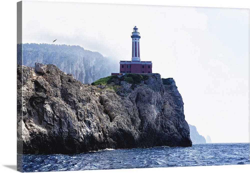 Low Angle View of the Punta Carena Lighthouse, Anacapri, Campania, Italy.