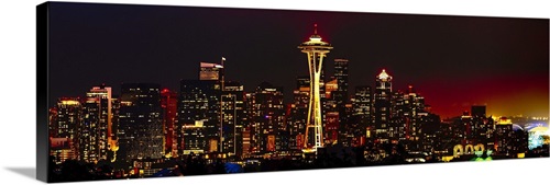 Seattle Skyline at Night | Great Big Canvas