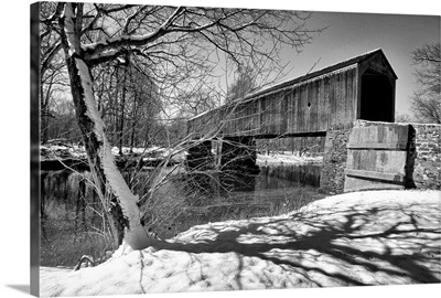 Side Frontal View of the Schofield Ford Bridge at Winter, Pennsy