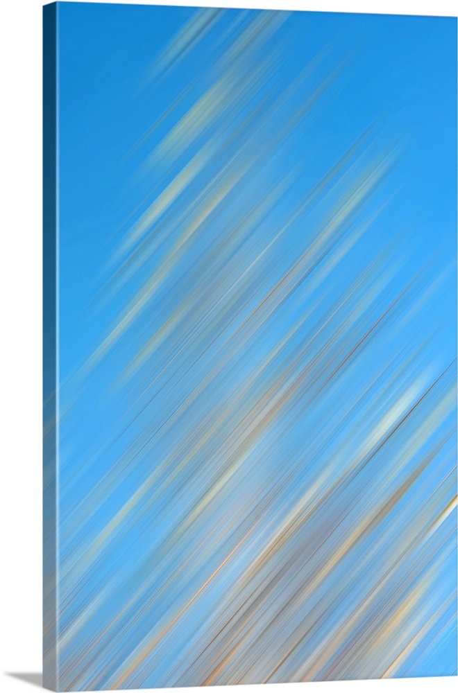 Abstract image with a light blue background and soft horizontal lines in shades of brown and cream.