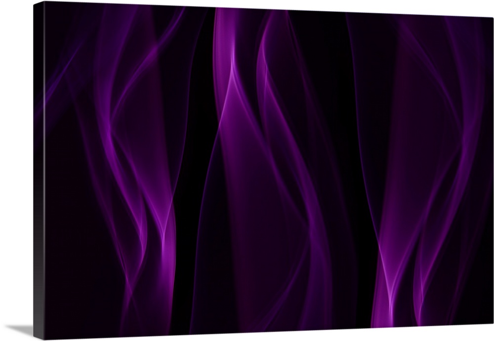 Abstract photograph of wisps of smoke colored deep purple.