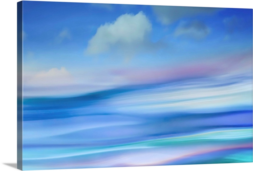 Abstract artwork of flowing blue tones that have been blended to create subtle ripples.