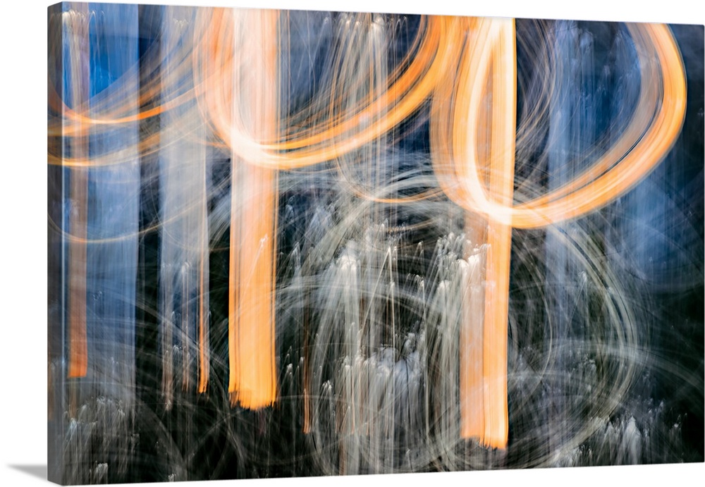 Long exposure image of lights creating an abstract image.