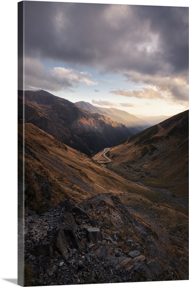 Mountain view from Romania's most spectacular and best known road for its hairpin curves and surrounding landscapes.