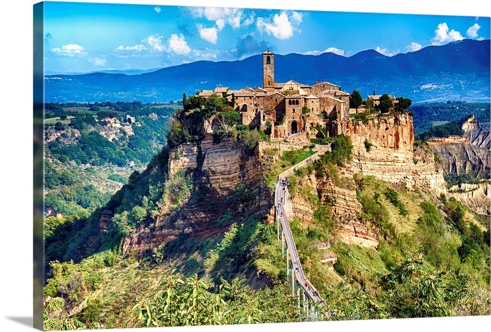Panoramic View of an Ancient Hill top Town, Civita di Bagnoregio, Umbria, Italy