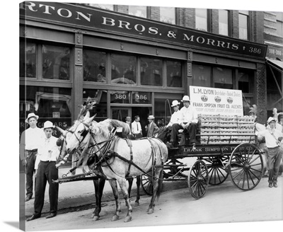 1890's Mule Drawn Fruit Delivery Wagon