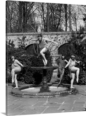 1910s Amateur Theatrics Of Greek Mythology, Dancing In Fountain Spring Of Pegae