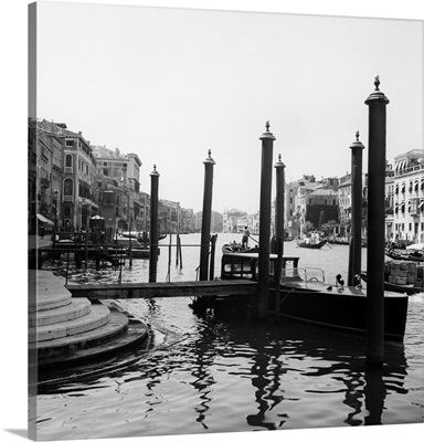1920's 1930's Venice Italy Gondolas Along Grand Canal