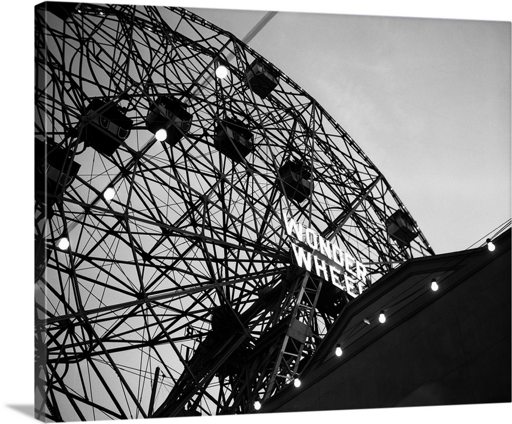 1920's Looking Up At Wonder Wheel Amusement Ride Coney Island New York USA.
