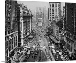 1930's 1935 Times Square Looking North Wall Art, Canvas Prints, Framed ...