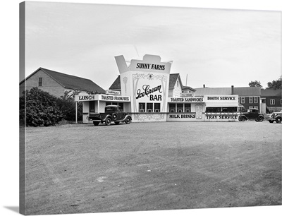 1930's 1937 Roadside Eatery The Sunny Farms Ice Cream Bar Massachusetts USA