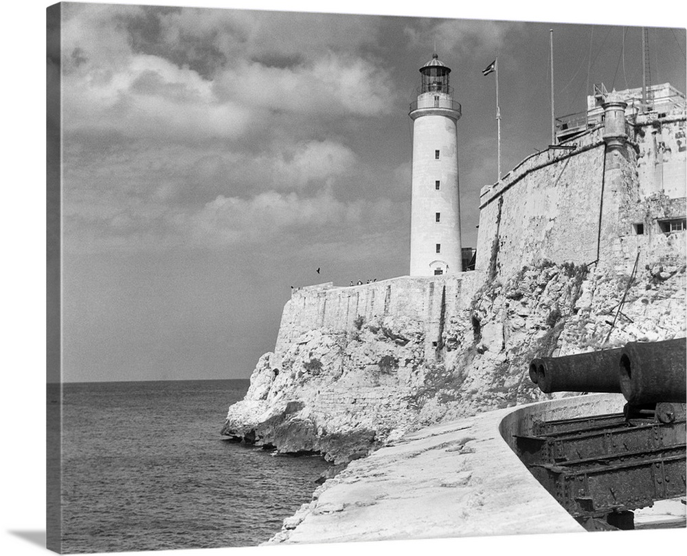 1930's 1940's Lighthouse At Morro Castle Havana Bay Havana Cuba.