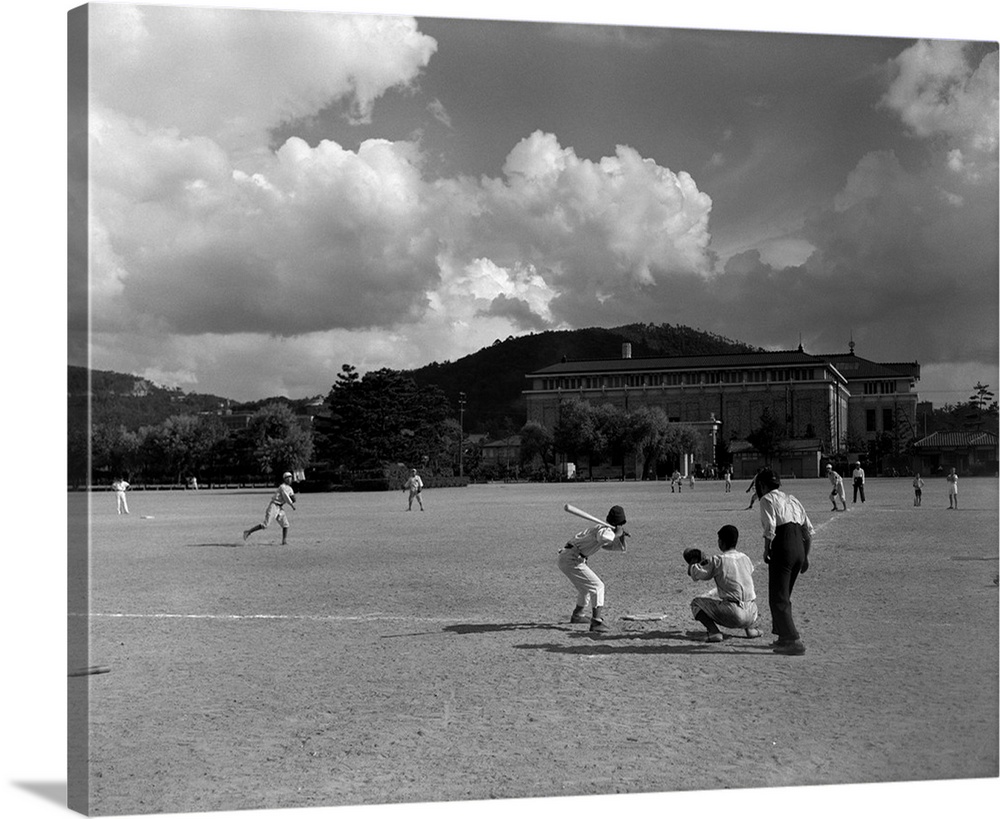 1930's American Sport Baseball Game Being Played In Kyoto Japan.