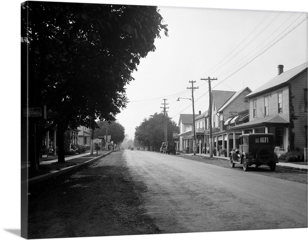 1930's Jennerstown Pennsylvania Looking Down The Main Street Of This Small Town.