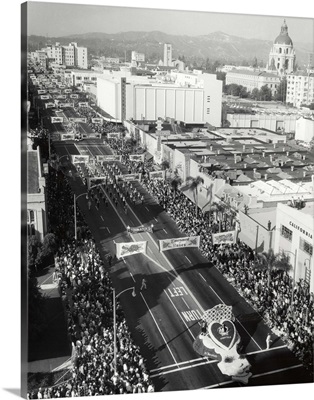 1940's 1950's Aerial View Tournament Of Roses Parade Pasadena California USA