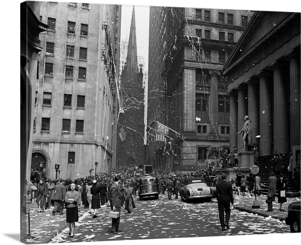 1940 S New York City Wall Street Ticker Tape Parade Celebration Wall Art Canvas Prints Framed Prints Wall Peels Great Big Canvas