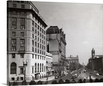 1940's Pennsylvania Avenue With Capitol Building At End Washington Dc USA