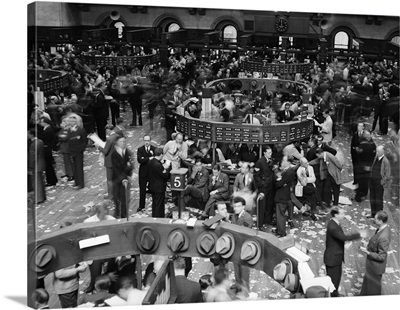 1940's Trading In Progress On Floor Of New York Stock Exchange NYC USA