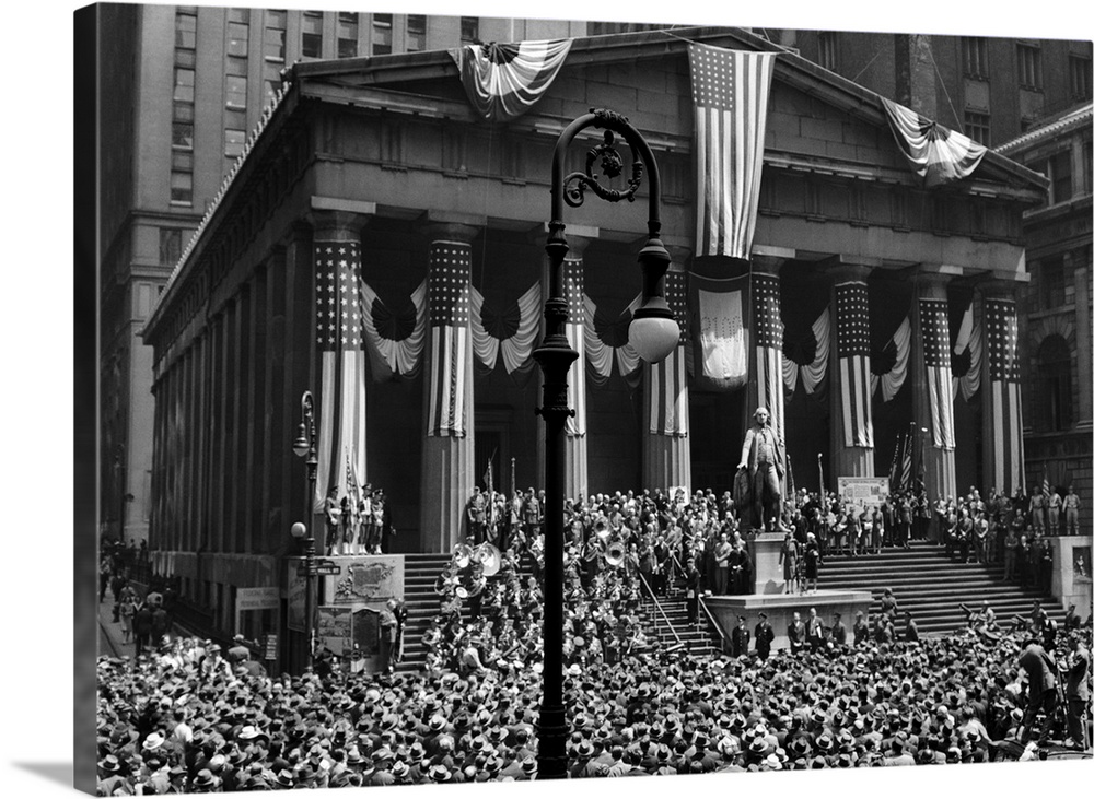 1942 Wwii War Bond Rally Federal Treasury Building New York Stock Exchange Wall Street Manhattan New York City USA.