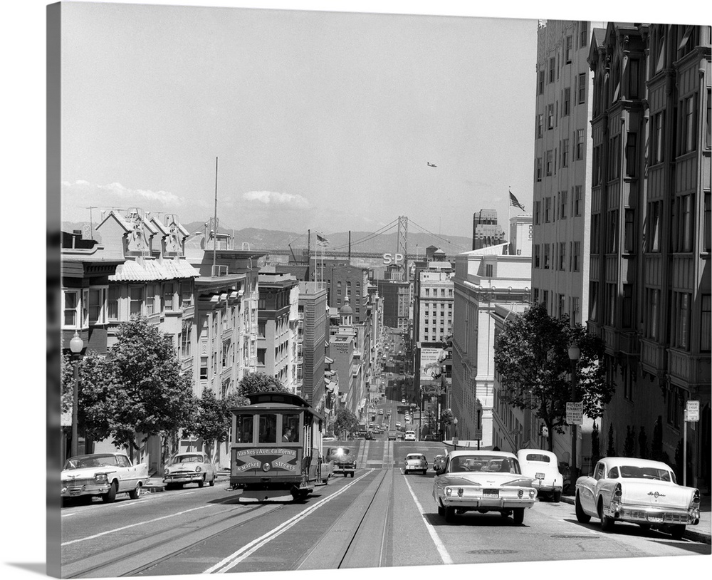 1950's 1960's Cable Car In San Francisco California USA.