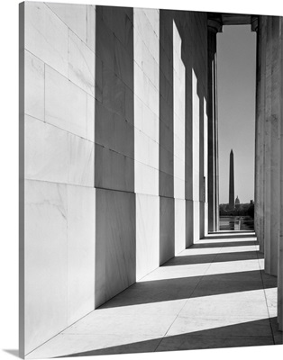 1950's 1960's Washington Monument Seen From Lincoln Memorial Washington Dc USA