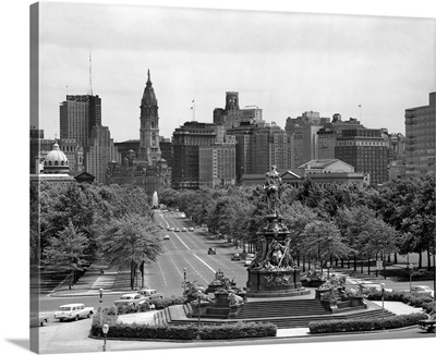 1950's Benjamin Franklin Parkway Looking