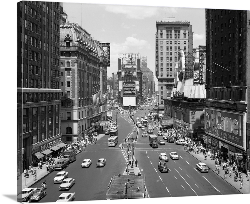 1950's Looking North At Times Square From The Times Building Manhattan NYc USA.