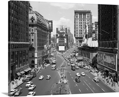1950's Looking North At Times Square From The Times Building Manhattan NYC USA